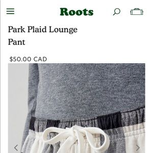 Roots park plaid lounge pant in red ♥️